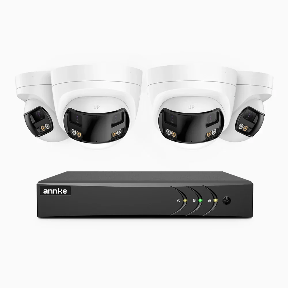 ACDK500 - Kit videosorveglianza analogica 8 canali con 4 telecamere 3K, doppio obiettivo, panoramica 180°, visione notturna intelligente Dual Light, Microfono Incorporato, protezione IP67 - Image 2