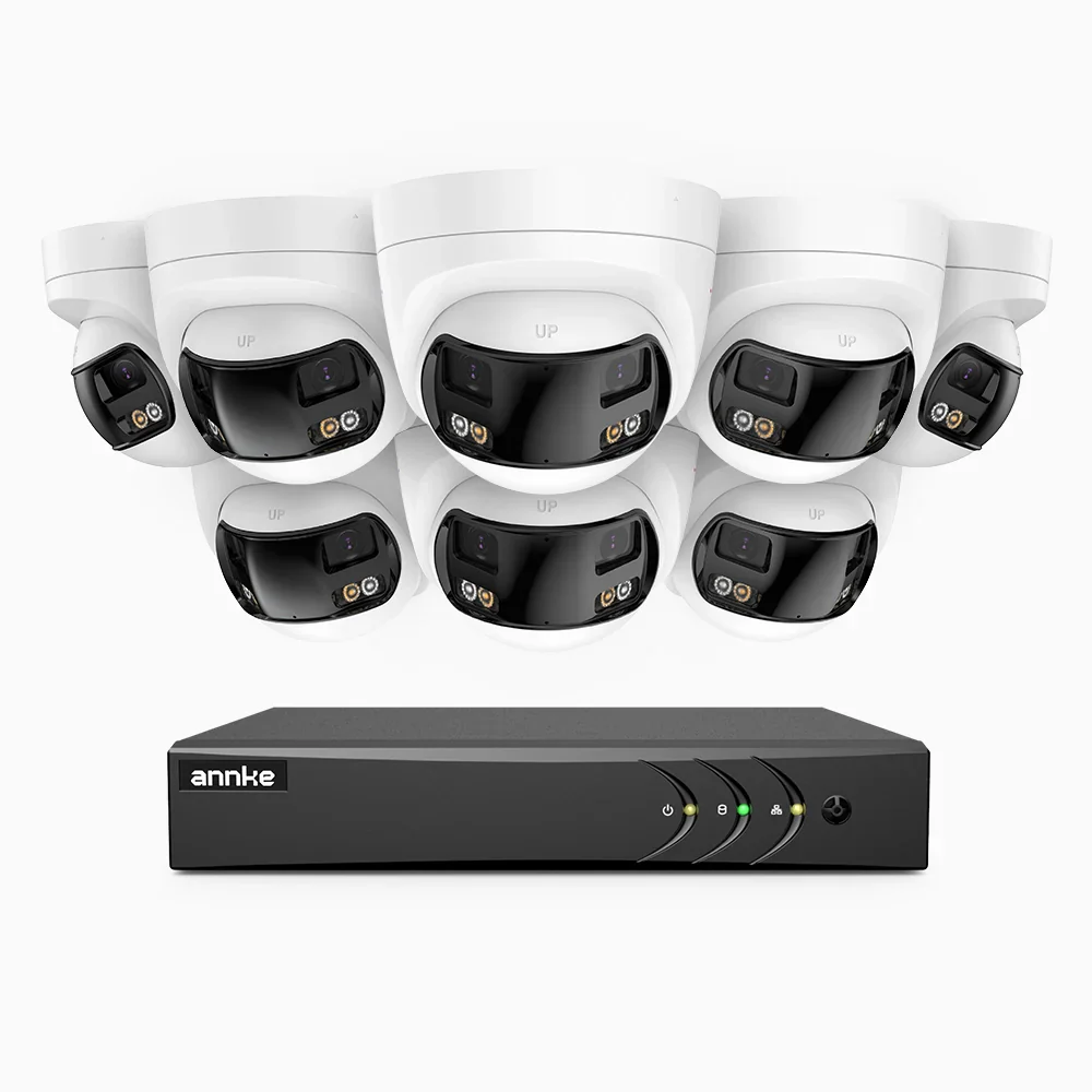 ACDK500 - Kit videosorveglianza analogica 8 canali con 8 telecamere 3K, doppio obiettivo, panoramica 180°, visione notturna intelligente Dual Light, Microfono Incorporato, protezione IP67 - Image 2