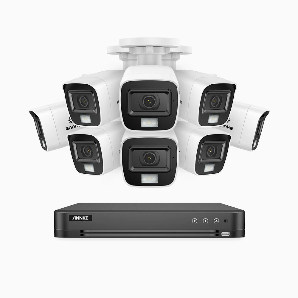 ADLK800 - Kit videosorveglianza analogica 16 canali con 8 telecamere 4K, Visione notturna a doppia luce, 3840x2160@20fps, apertura superiore f/1.6, segnale di uscita 4-in-1, IP67 - Image 2