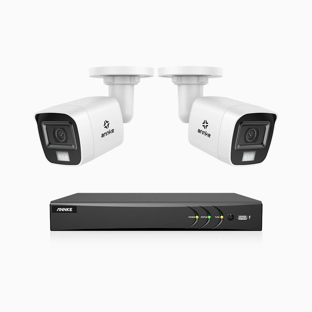 ADLK800 - Kit videosorveglianza analogica 8 canali con 2 telecamere 4K, Visione notturna a doppia luce, 3840x2160@20fps, apertura superiore f/1.6, segnale di uscita 4-in-1, IP67 - Image 2
