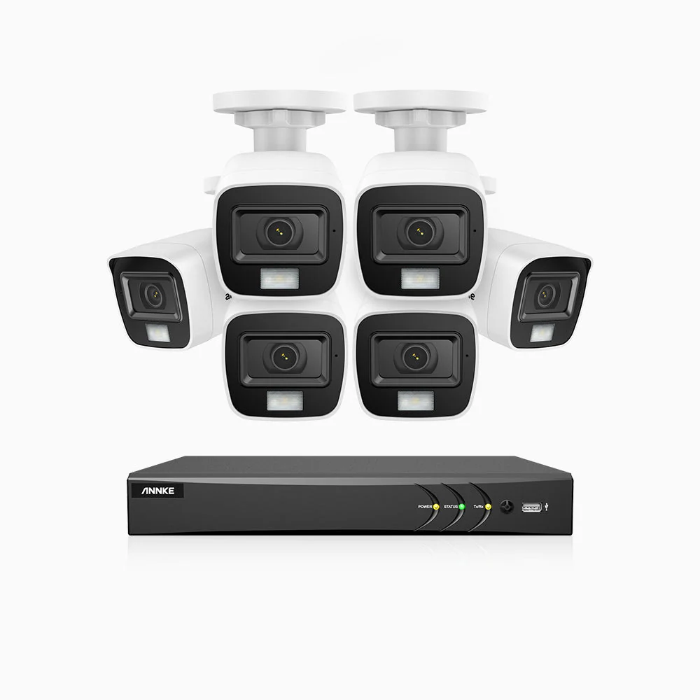 ADLK800 - Kit videosorveglianza analogica 8 canali con 6 telecamere 4K, Visione notturna a doppia luce, 3840x2160@20fps, apertura superiore f/1.6, segnale di uscita 4-in-1, IP67 - Image 2