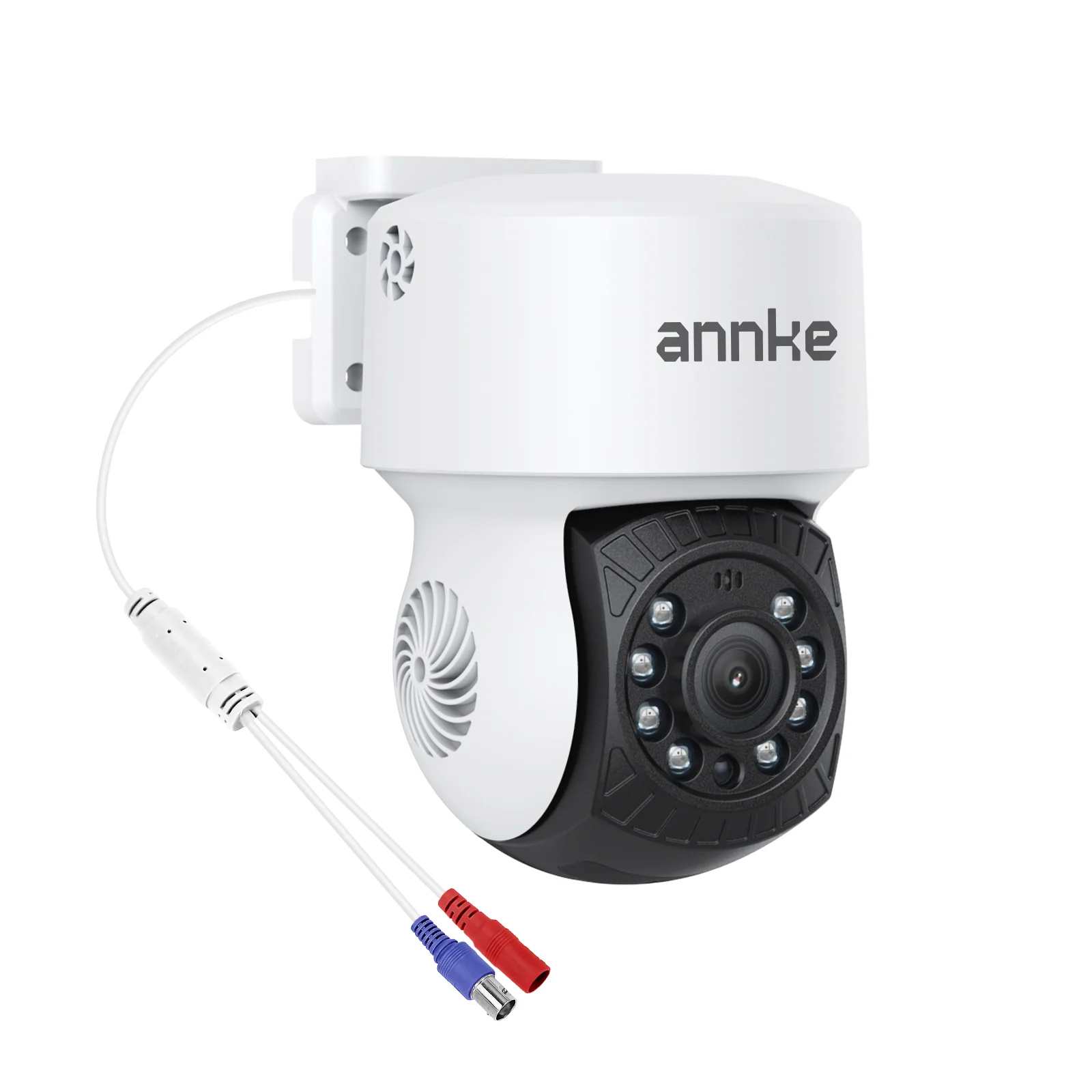 ANNKE Telecamera di sorveglianza AHD 1080P per la casa con funzione girevole a 350° e inclinazione a 90°, visione notturna 30 m, visione notturna digitale, WDR, obiettivo da 3,6 mm per una visione