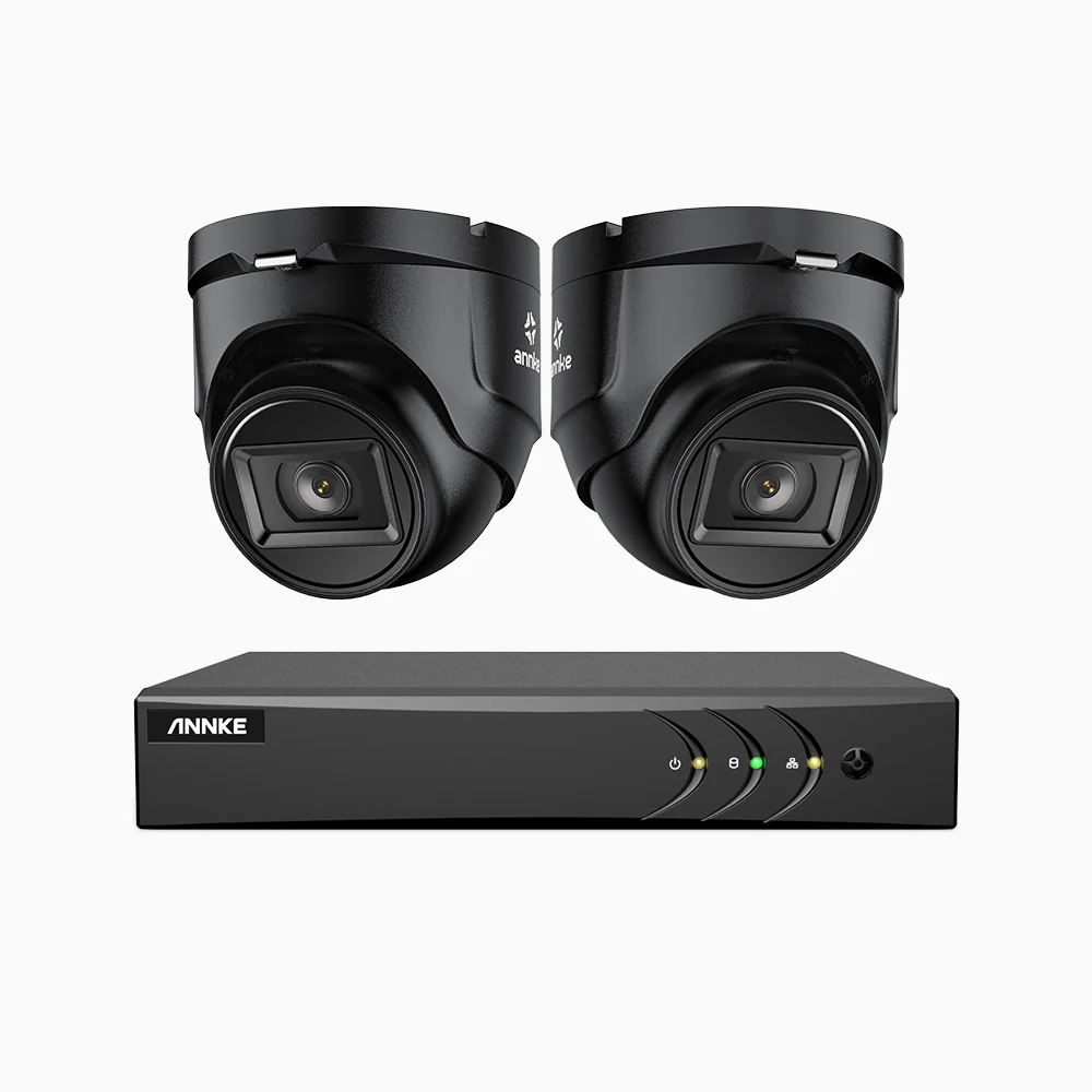 EL200 - Kit videosorveglianza analogica 4 canali con 2 telecamere 1080p, Smart DVR con rilevamento umano e veicoli, visione notturna a infrarossi fino a 66 piedi, segnale di uscita 4-in-1, IP67 - Image 4