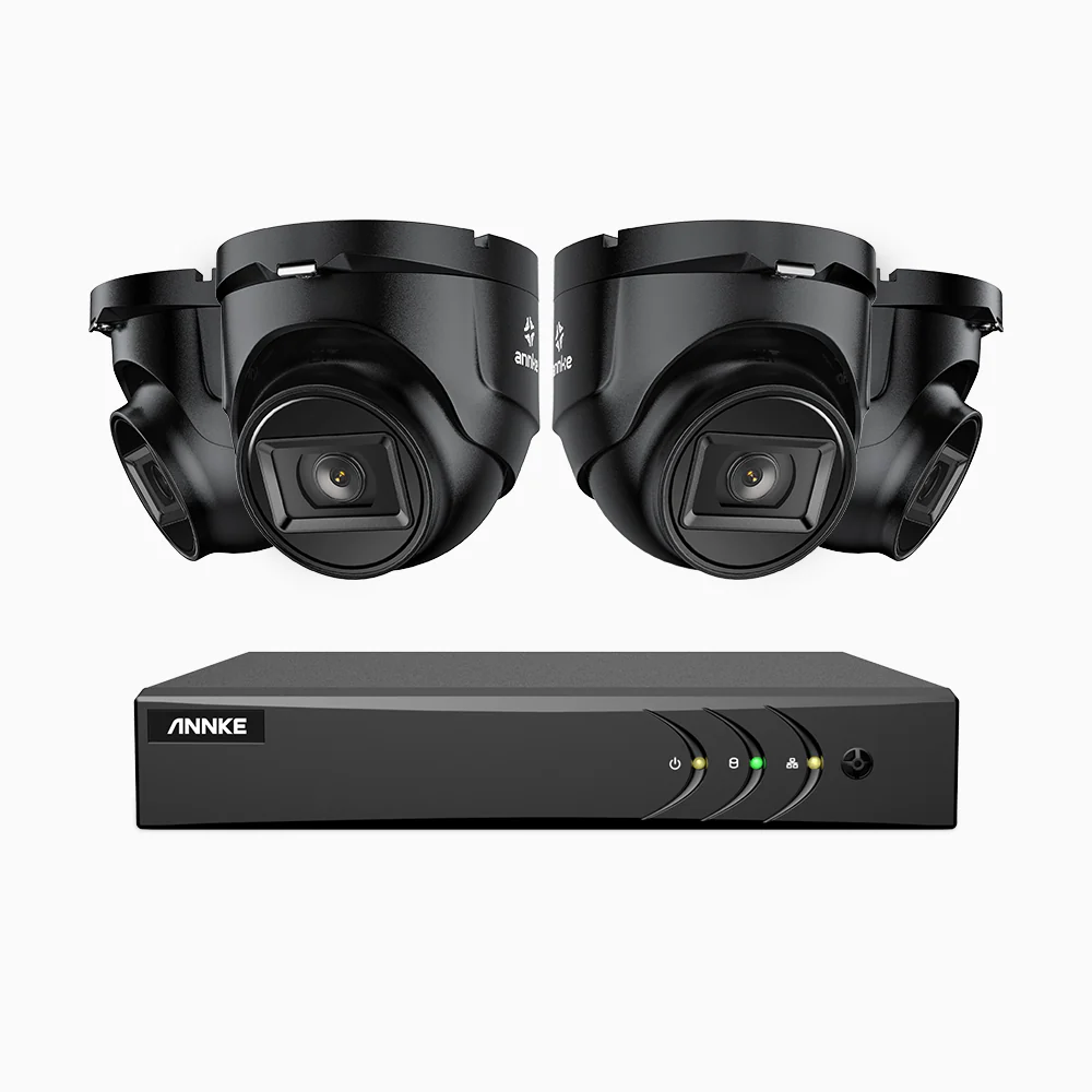 EL200 - Kit videosorveglianza analogica 4 canali con 4 telecamere 1080p, Smart DVR con rilevamento umano e veicoli, visione notturna a infrarossi fino a 66 piedi, segnale di uscita 4-in-1, IP67 - Image 4