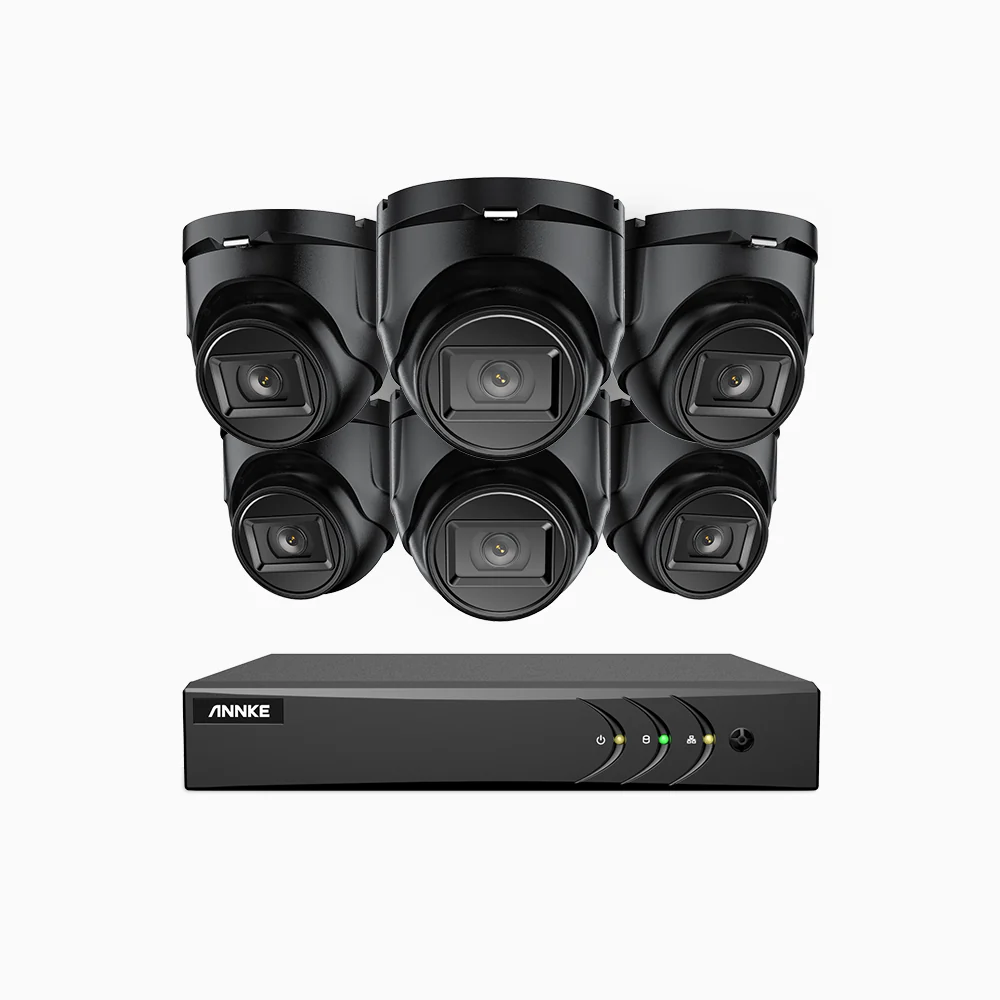 EL200 - Kit videosorveglianza analogica 8 canali con 6 telecamere 1080p, Smart DVR con rilevamento umano e veicoli, visione notturna a infrarossi fino a 66 piedi, segnale di uscita 4-in-1, IP67 - Image 4