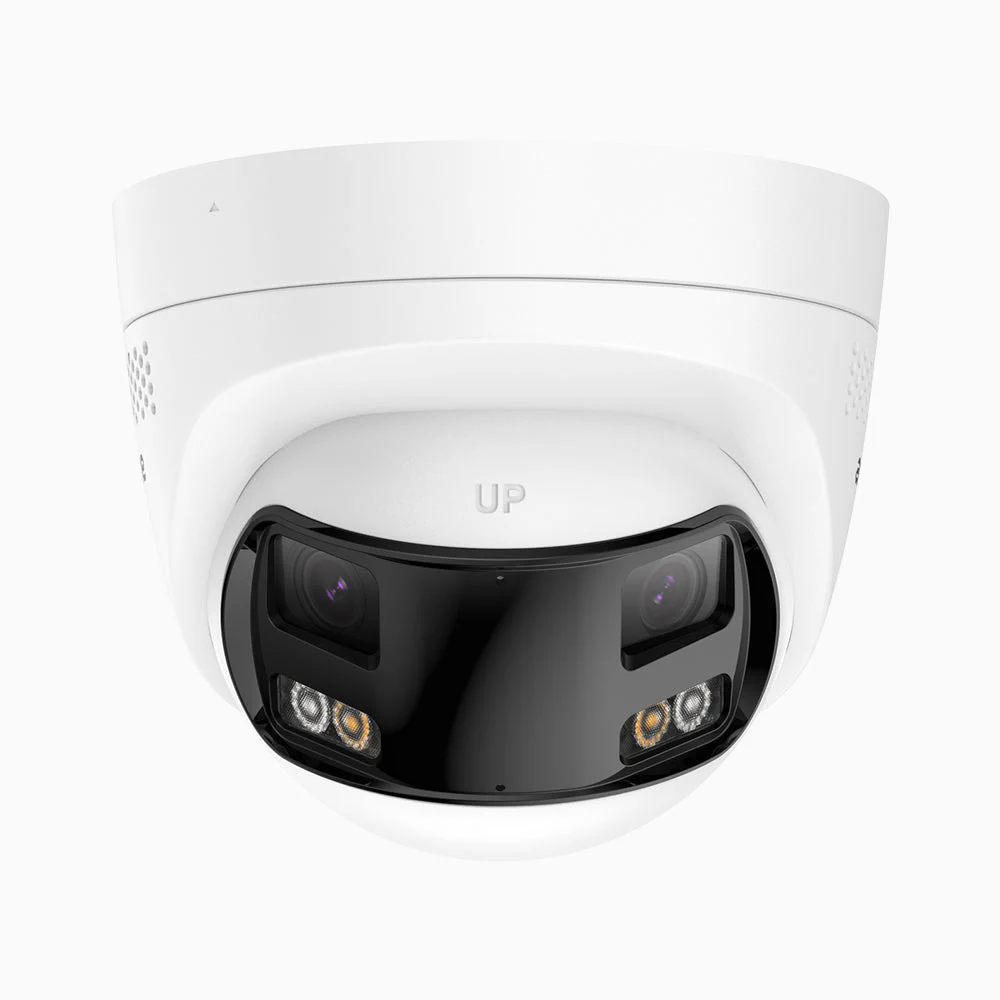 FCD800 - Telecamera di sicurezza panoramica per esterni PoE a 4K doppia lente, vista panoramica a 180°, visione notturna intelligente a doppia luce, audio bidirezionale, sirena e allarme attivi, rilevamento persone e veicoli, IP67 - Image 4