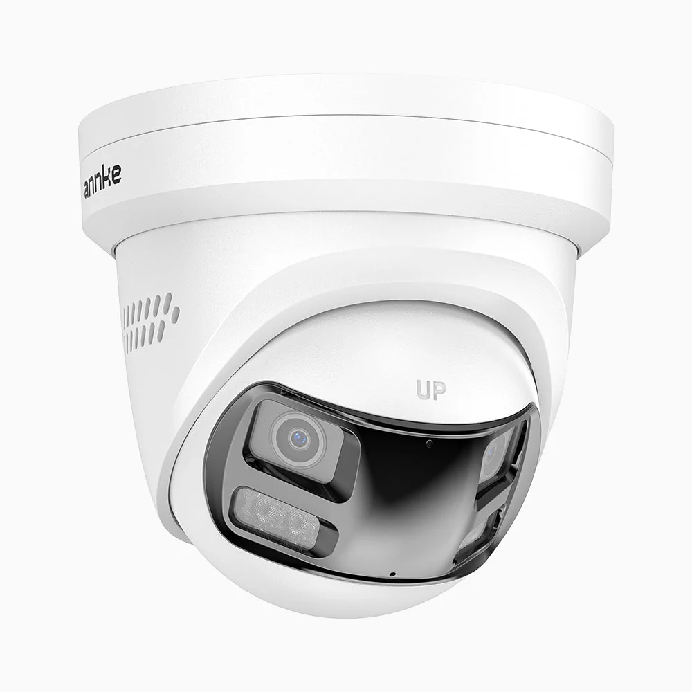 FCD800P - Telecamera di sicurezza panoramica per esterni PoE a 4K doppia lente, Vista Panoramica a 180°, Scocca Interamente in Metallo, Smart Motion 2.0, Visione Notturna, Audio Bidirezionale, Sirena e Allarme Attivo, Rilevamento Persone e Veicoli, IP67