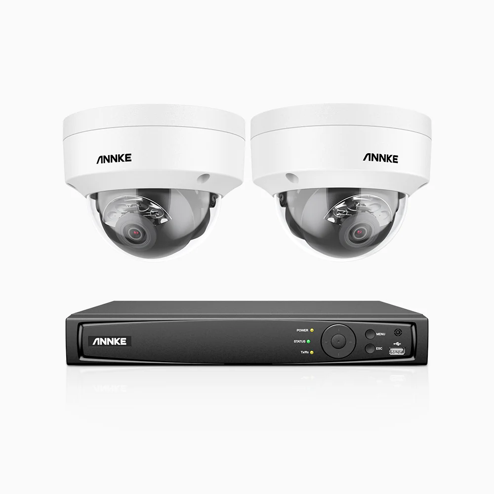 H1200 - 8 channel PoE video surveillance kit with 2 cameras 4K 12MP, visione notturna a colori e IR, Rilevamento umano e veicolare, H.265+, Microfono integrato, Archiviazione locale fino a 512 GB, IP67 - Image 3