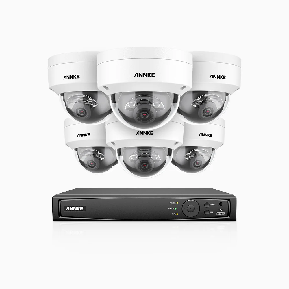 H1200 - 8 channel PoE video surveillance kit with 6 cameras 4K 12MP, visione notturna a colori e IR, Rilevamento umano e veicolare, H.265+, Microfono integrato, Archiviazione locale fino a 512 GB, IP67 - Image 3