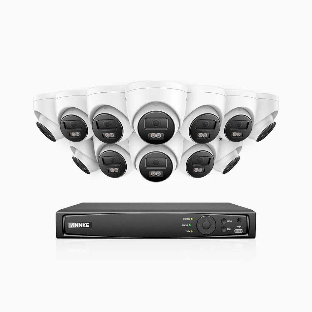 H500P - Kit videosorveglianza PoE 16 canali con 12 telecamera 3K, visione notturna a colori, microfono integrato, IP67, supporta ONVIF e RTSP - Image 2