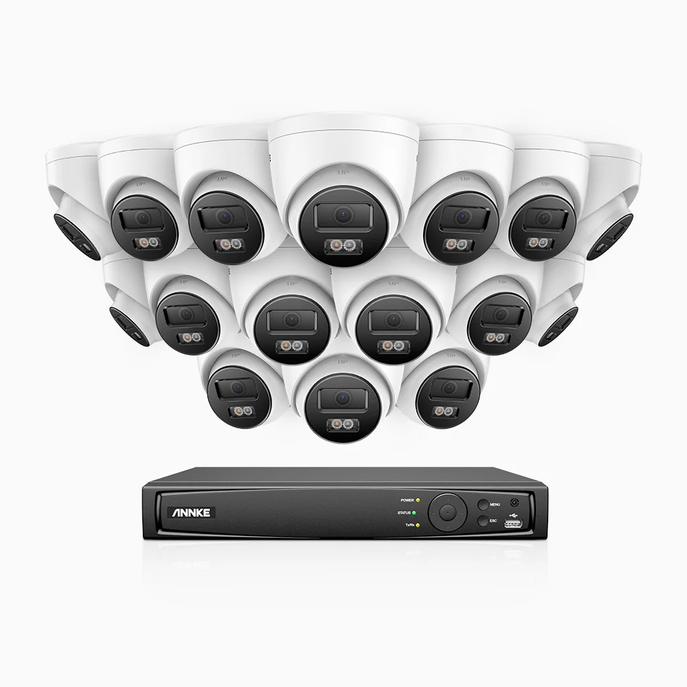 H500P - Kit videosorveglianza PoE 16 canali con 16 telecamera 3K, visione notturna a colori, microfono integrato, IP67, supporta ONVIF e RTSP - Image 2