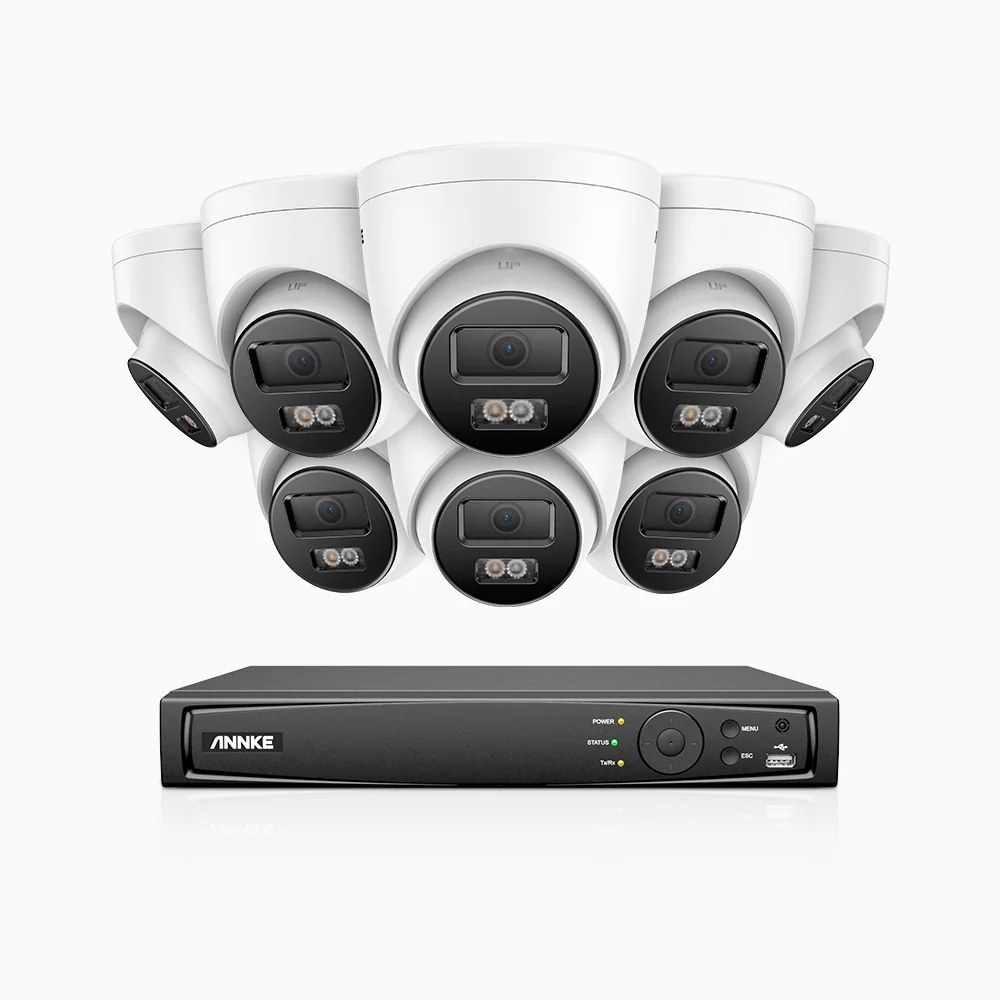 H500P - Kit videosorveglianza PoE 16 canali con 8 telecamera 3K, visione notturna a colori, microfono integrato, IP67, supporta ONVIF e RTSP - Image 2