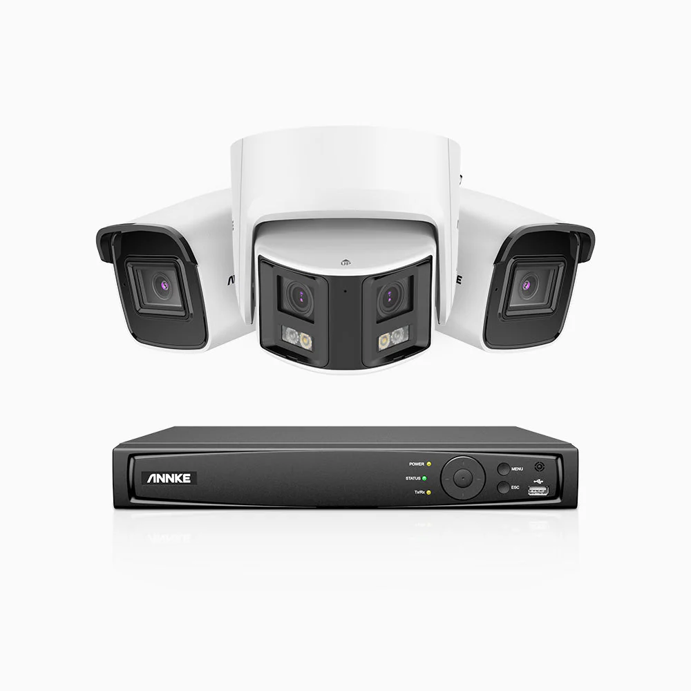 HDCK680 - Kit videosorveglianza PoE 8 canali con 2 telecamera 4K e 1 telecamera 6 MPX doppia lente(ultra grandangolo 180°), visione notturna a colori, microfono incorporato, riconoscere di persone e veicoli - Image 4