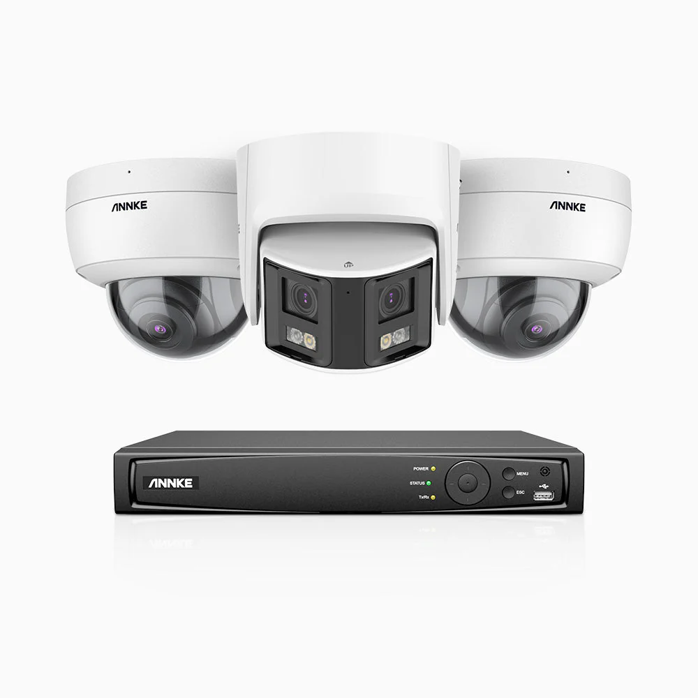 HDCK680 - Kit videosorveglianza PoE 8 canali con 2 telecamera 4K e 1 telecamera 6 MPX doppia lente(ultra grandangolo 180°), visione notturna a colori, microfono incorporato, riconoscere di persone e veicoli - Image 6