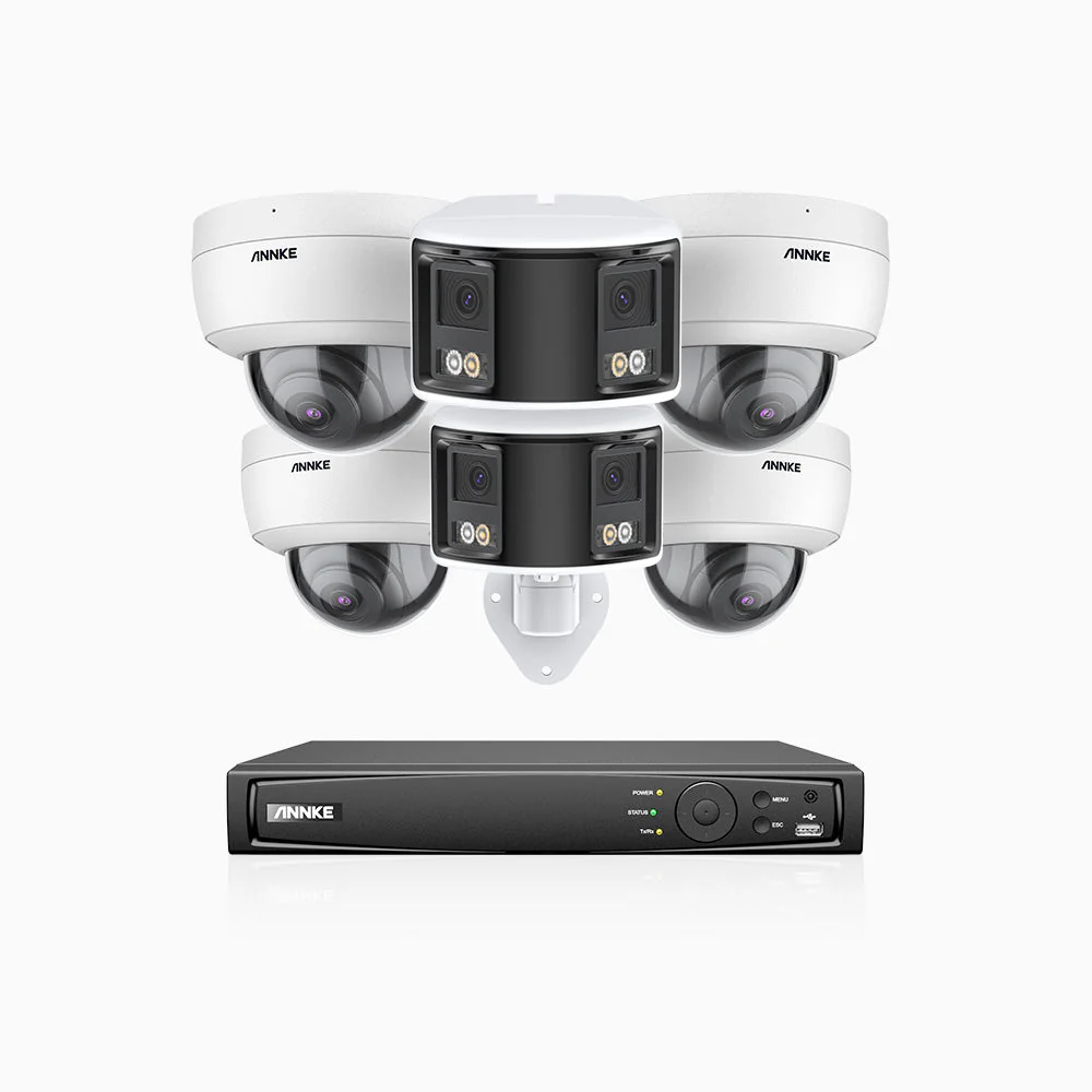 HDCK680 - Kit videosorveglianza PoE 8 canali con 4 telecamera 4K e 2 telecamera 6 MPX doppia lente(ultra grandangolo 180°), visione notturna a colori, microfono incorporato, riconoscere di persone e veicoli - Image 3