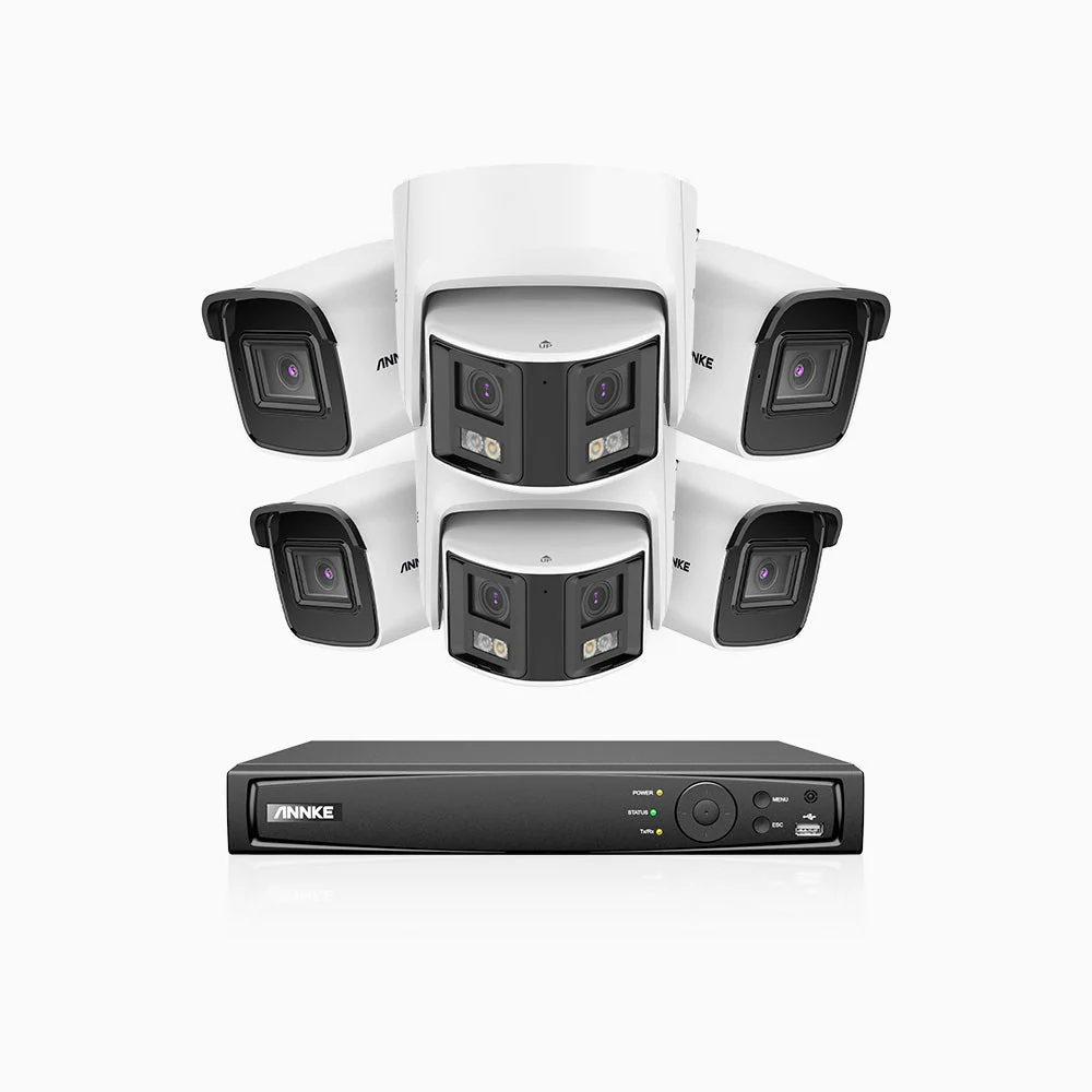 HDCK680 - Kit videosorveglianza PoE 8 canali con 4 telecamera 4K e 2 telecamera 6 MPX doppia lente(ultra grandangolo 180°), visione notturna a colori, microfono incorporato, riconoscere di persone e veicoli - Image 4