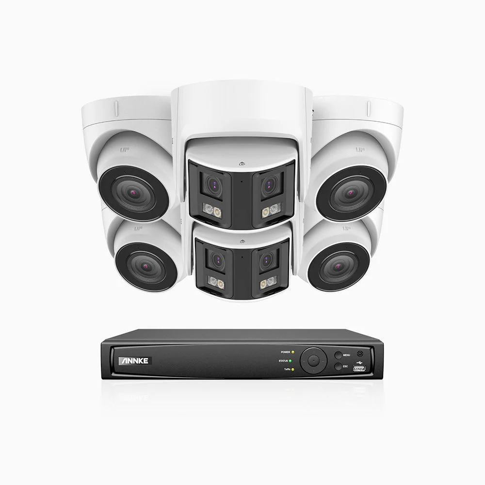 HDCK680 - Kit videosorveglianza PoE 8 canali con 4 telecamera 4K e 2 telecamera 6 MPX doppia lente(ultra grandangolo 180°), visione notturna a colori, microfono incorporato, riconoscere di persone e veicoli - Image 5