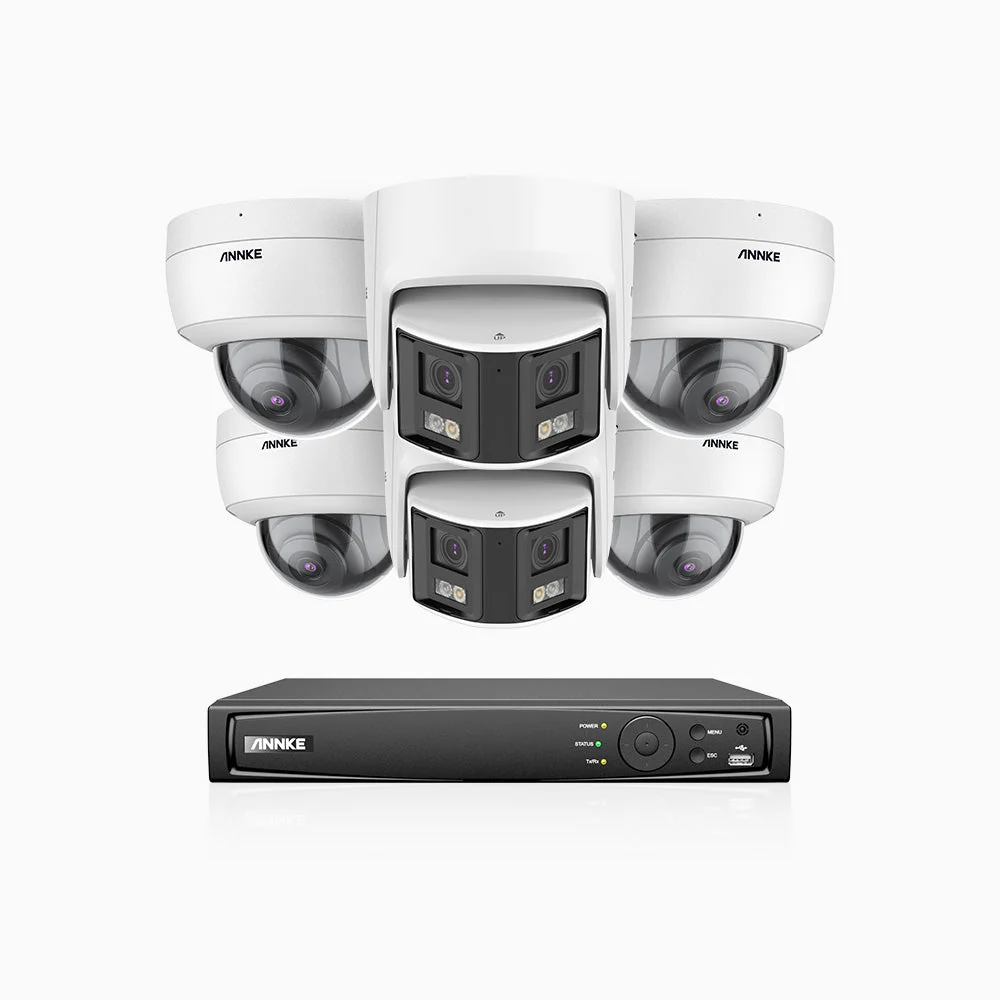 HDCK680 - Kit videosorveglianza PoE 8 canali con 4 telecamera 4K e 2 telecamera 6 MPX doppia lente(ultra grandangolo 180°), visione notturna a colori, microfono incorporato, riconoscere di persone e veicoli - Image 6
