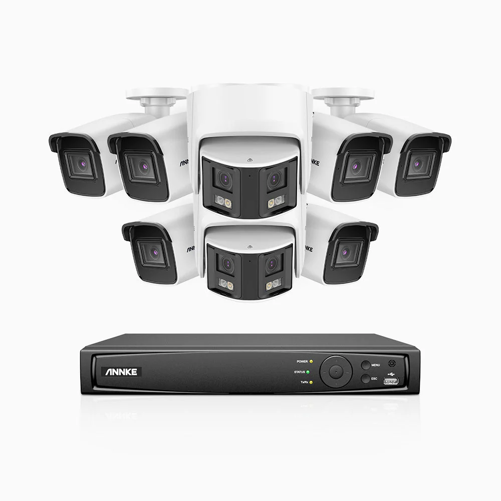HDCK680 - Kit videosorveglianza PoE 8 canali con 6 telecamera 4K e 2 telecamera 6 MPX doppia lente(ultra grandangolo 180°), visione notturna a colori, microfono incorporato, riconoscere di persone e veicoli - Image 4