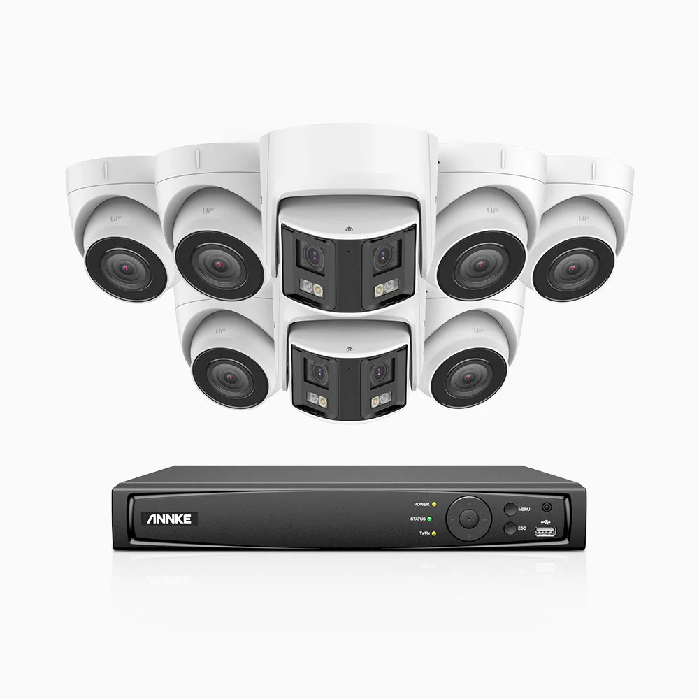 HDCK680 - Kit videosorveglianza PoE 8 canali con 6 telecamera 4K e 2 telecamera 6 MPX doppia lente(ultra grandangolo 180°), visione notturna a colori, microfono incorporato, riconoscere di persone e veicoli - Image 5