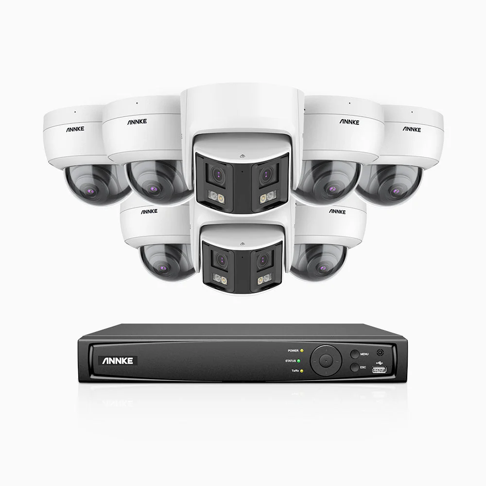 HDCK680 - Kit videosorveglianza PoE 8 canali con 6 telecamera 4K e 2 telecamera 6 MPX doppia lente(ultra grandangolo 180°), visione notturna a colori, microfono incorporato, riconoscere di persone e veicoli - Image 6