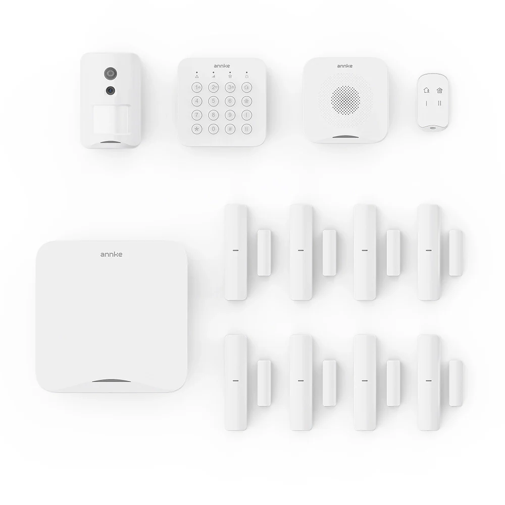 ANNKE Kit Allarme Wireless 9 Pezzi Tutto-in-Uno – Sistema di Sicurezza per Casa e Azienda con Monitoraggio Professionale 24/7, Sistema Antifurto Espandibile Fai-da-Te, Installazione Facile, Controllo tramite App - Image 2