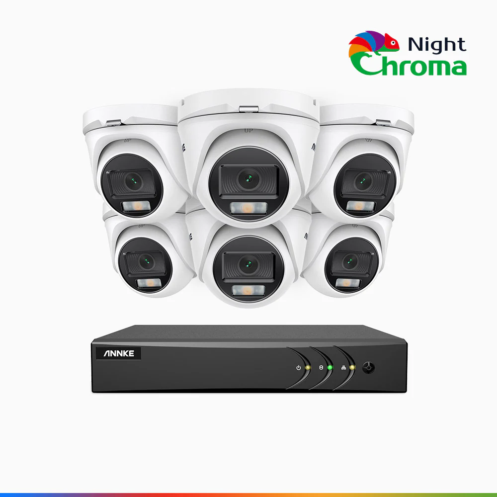 NightChroma<sup>TM</sup> NAK200 - Kit videosorveglianza 16 canali con 6 telecamere 1080p, visione notturna a colori Acme, f / 1.0 Super Apertura, 0.001 Lux, 121° FoV, Allineamento Attivo - Image 2
